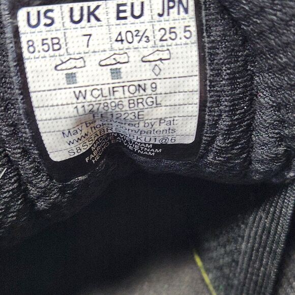 Hoka One One Clifton 9 Womens 8.5B Gym Shoes Black Gold BRGL Running Sneaker - Picture 7 of 14